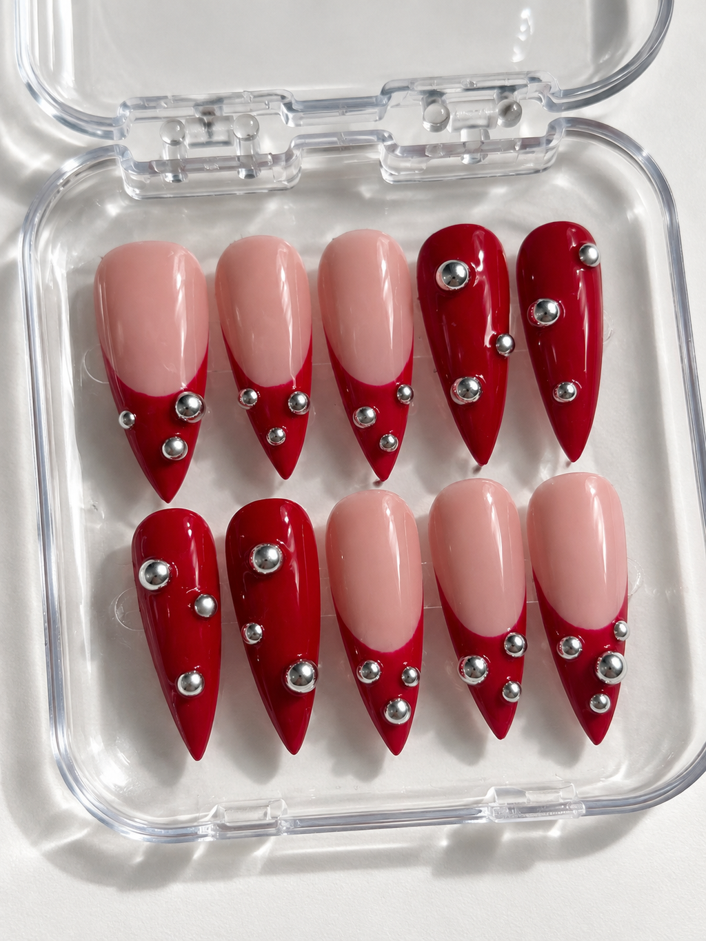 Silver bubbles - red